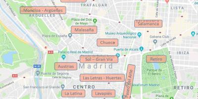 Карта Мадрид Іспанія квартали