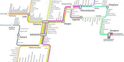 Карта Ренфе поїзда карті Мадрида