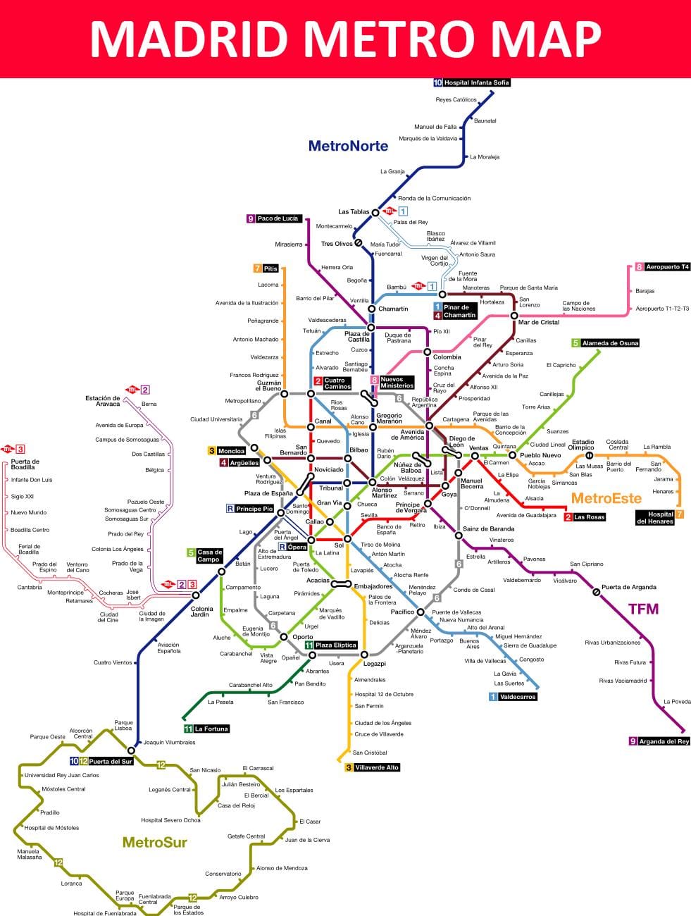 Метро Мадрида Іспанія карта