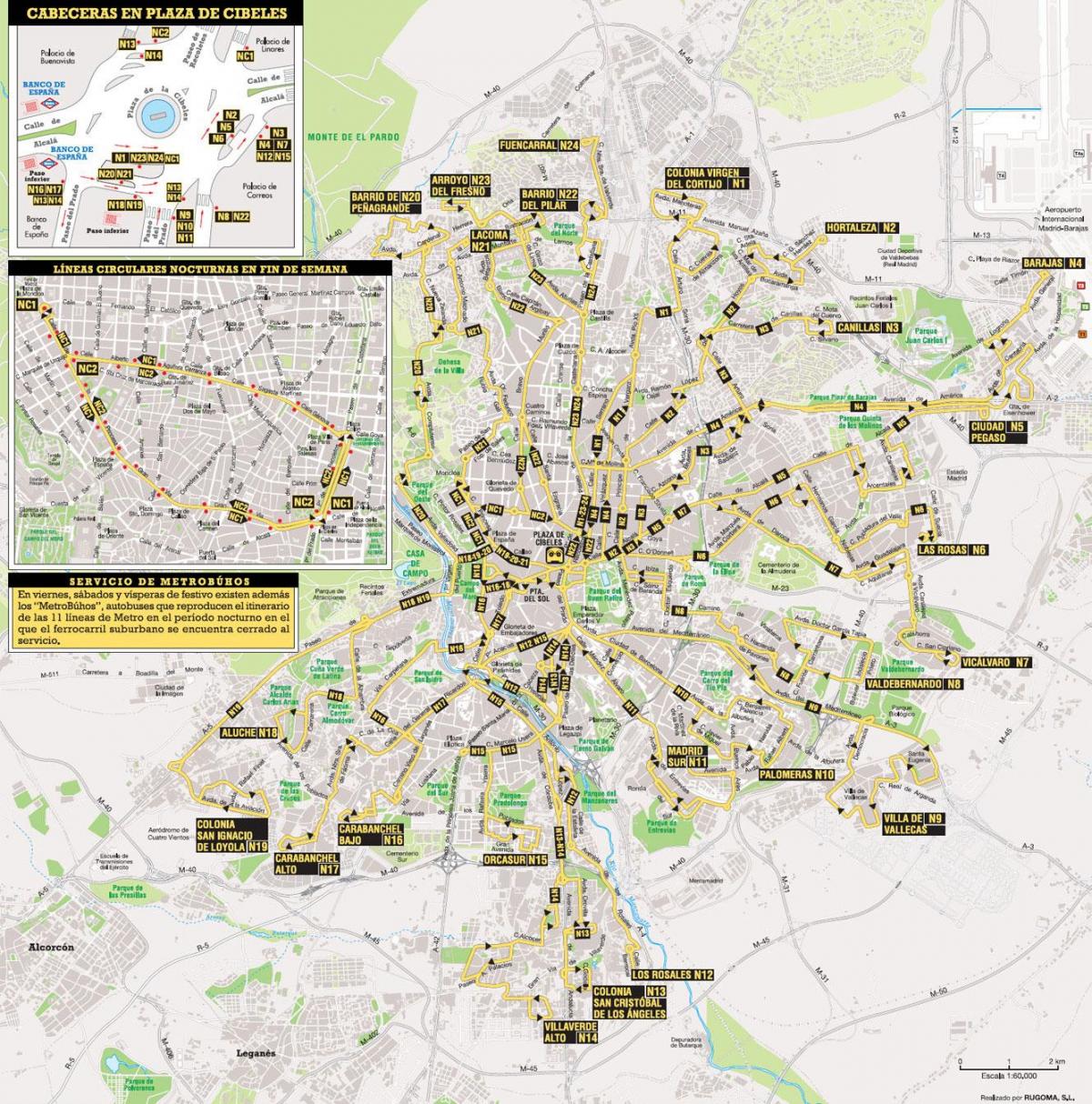 ЕМТ Мадрид автобусний карті