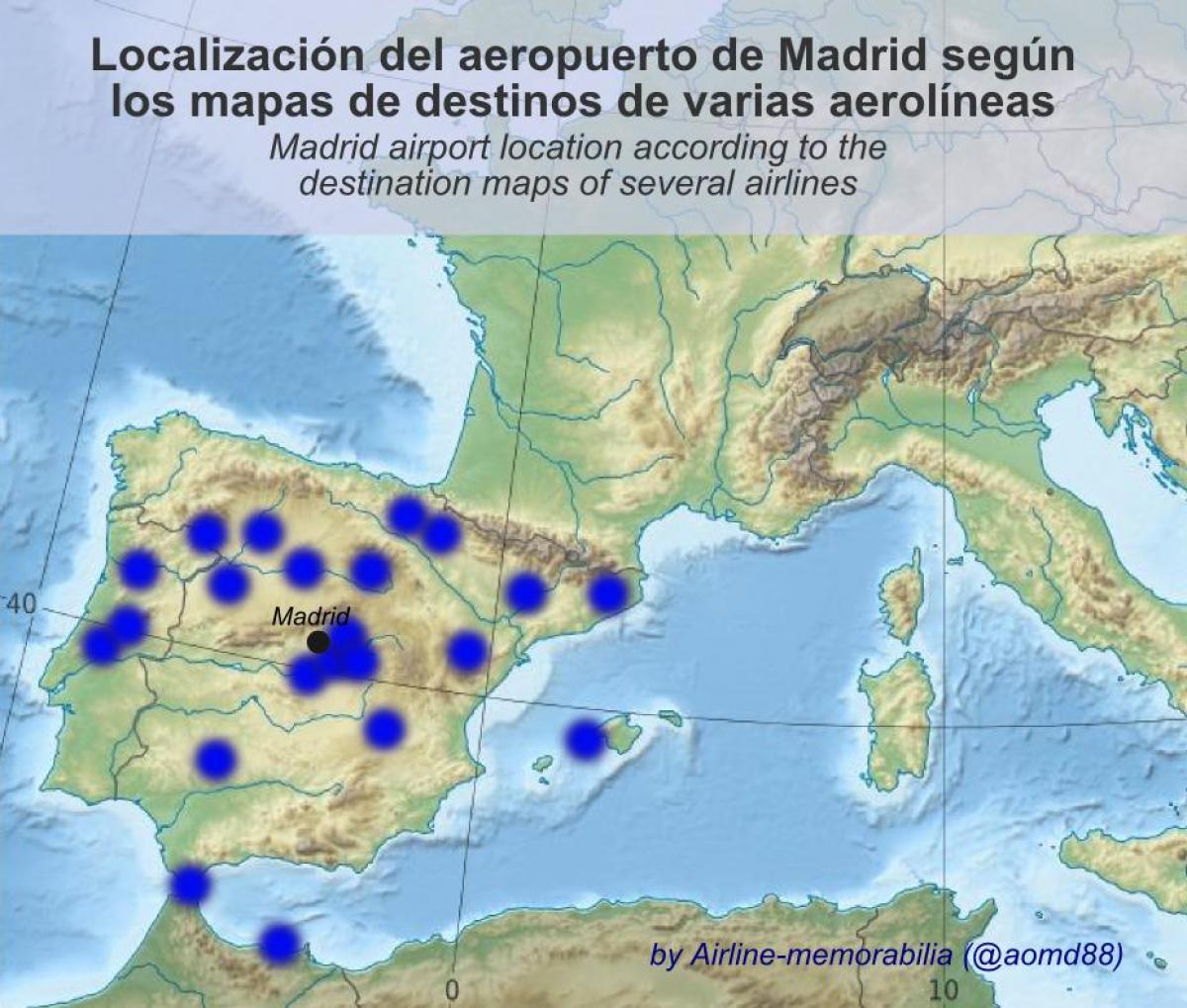 карта аеропорту Мадрида 