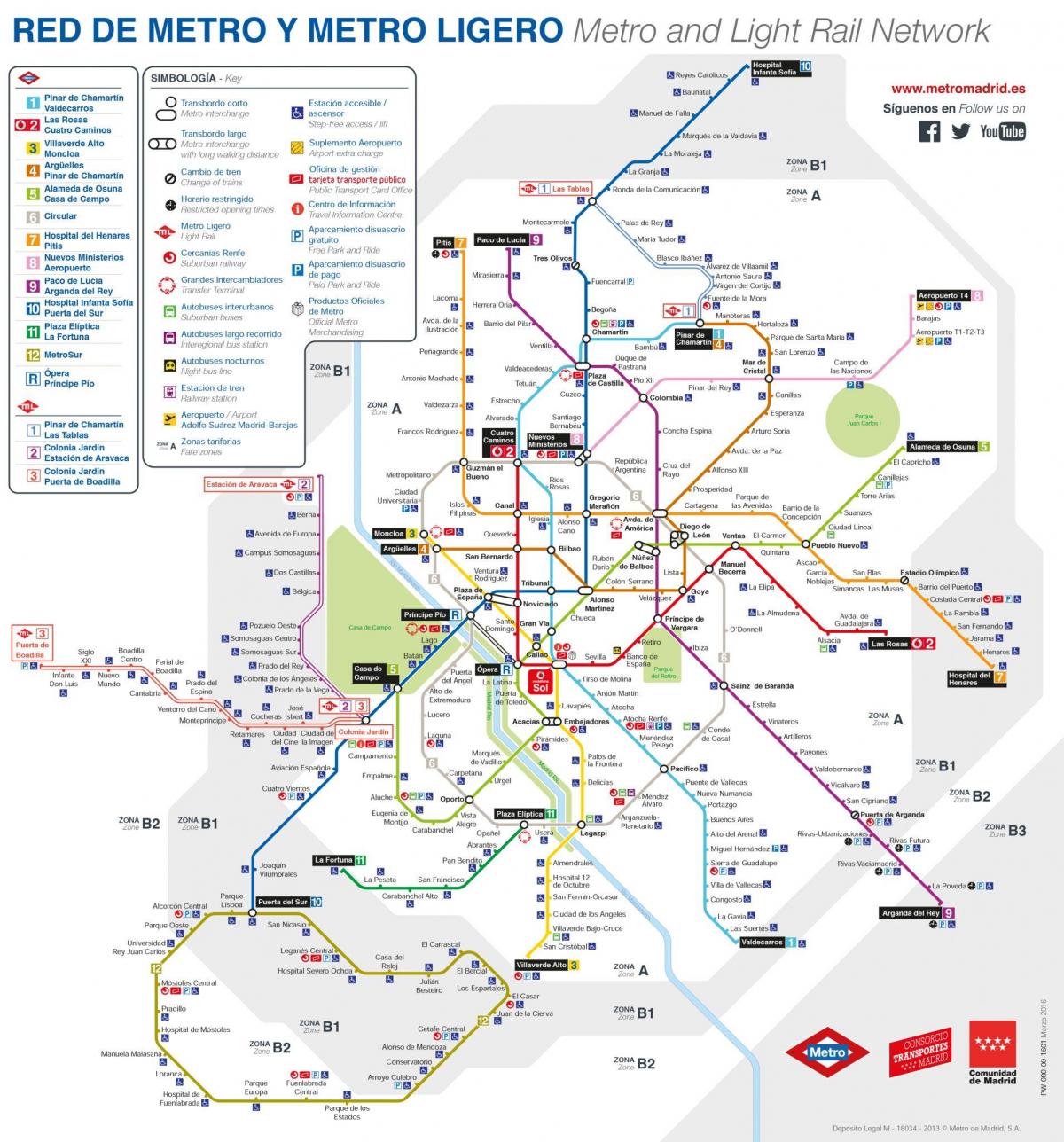 карта Мадрида на громадському транспорті