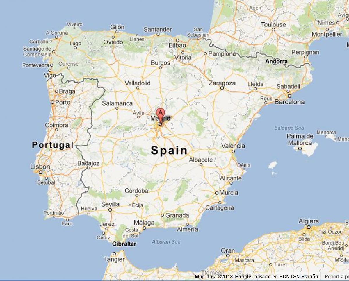 карта Іспанії показує Мадрид