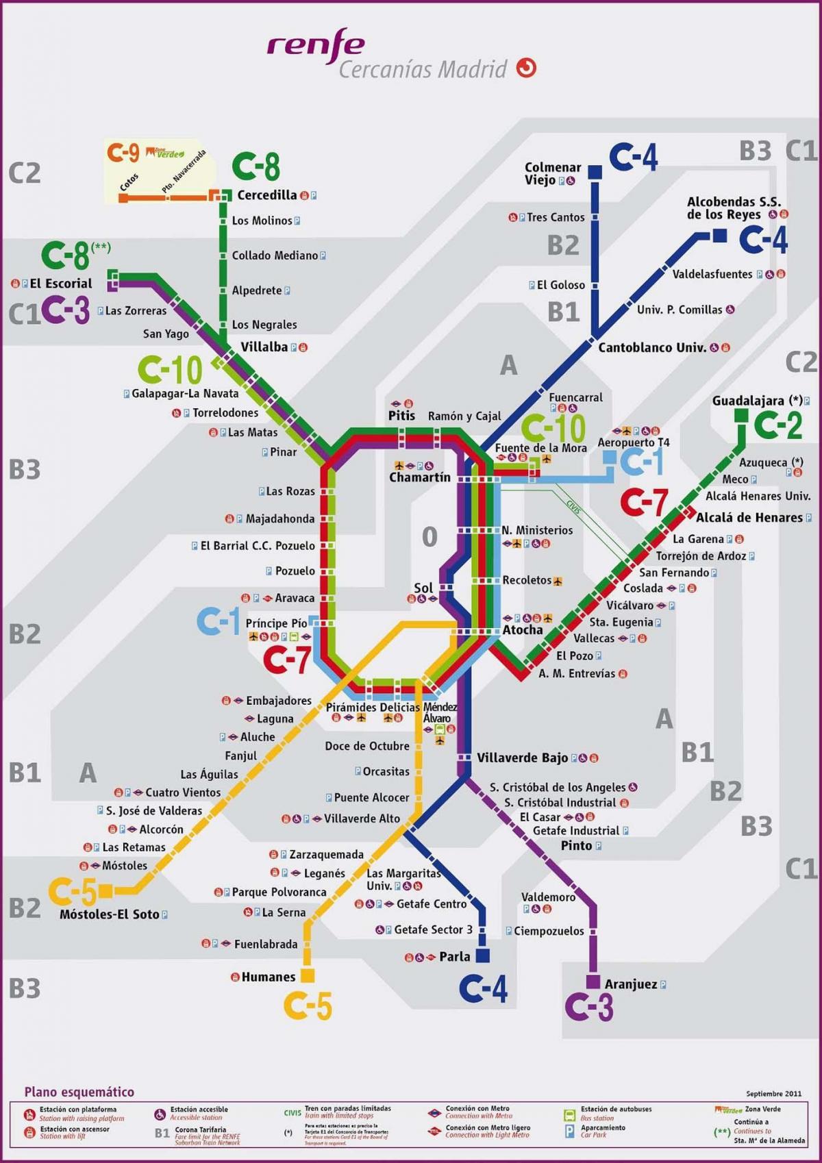 Мадрид залізничні карті