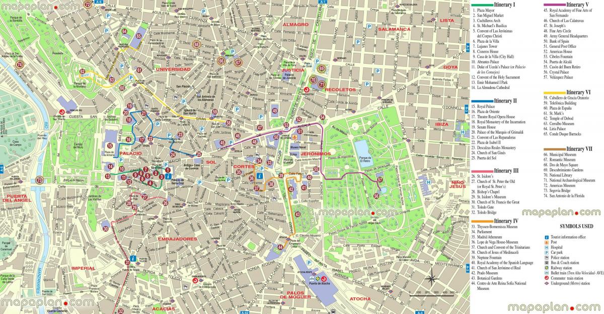 карта Мадрида карта форуму