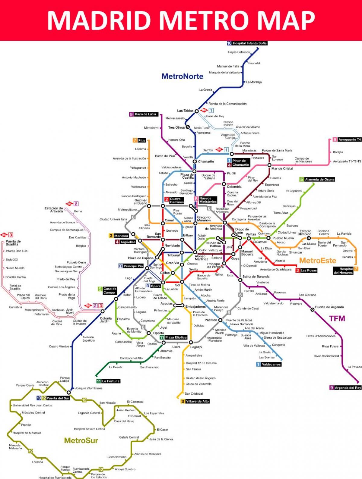 метро Мадрида карта
