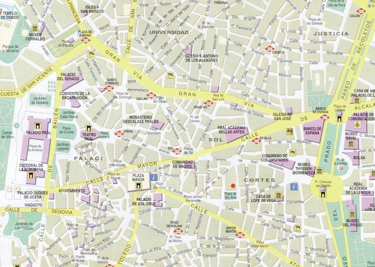 Мадрид карта в центрі міста